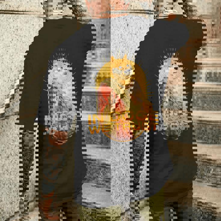 In Doge We Trust Doge Dogecoin 柴犬 メンズTシャツ バックプリント 彼への贈り物