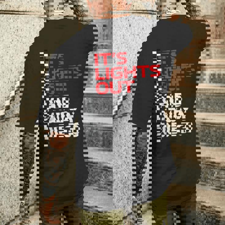 It's Lights Out And Away We Go Race Weekモータースポーツレーシング メンズTシャツ バックプリント 彼への贈り物