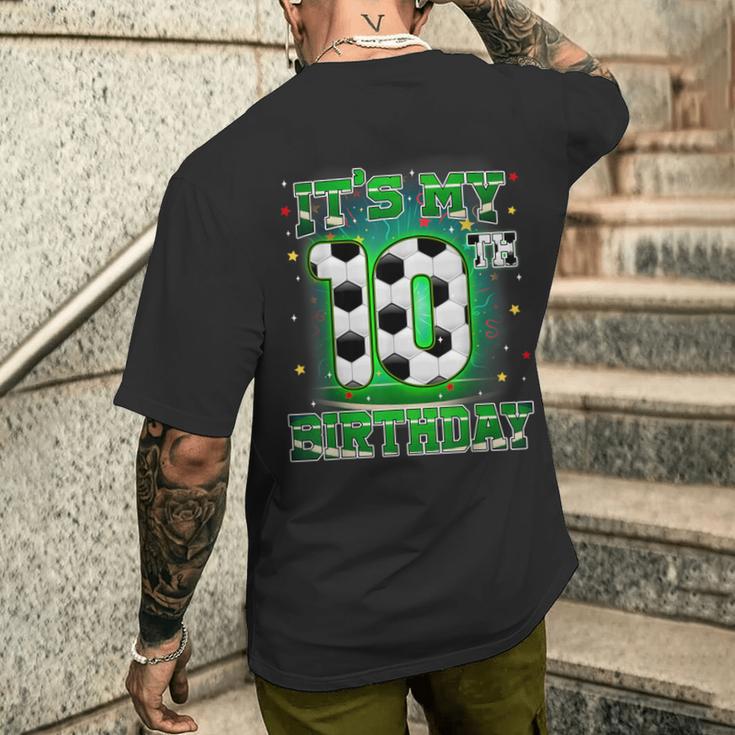 Its My 10Th Birthday Boy Soccer 10 Years Old Party Matching Men's T-shirt Back Print Gifts for Him
