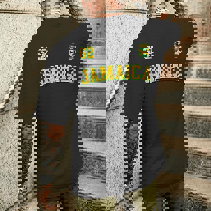 Jamaica 62 2024 年独立記念日ジャマイカ国旗ジャージ 長袖tシャツ メンズTシャツ バックプリント 彼への贈り物