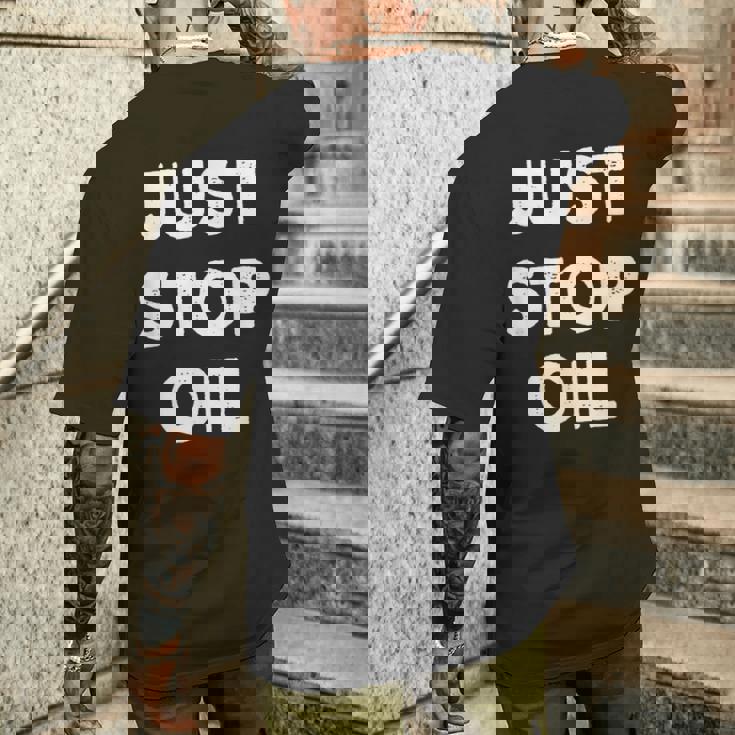 Justtop Oilave The Earth Justtop オイル メンズTシャツ バックプリント 彼への贈り物