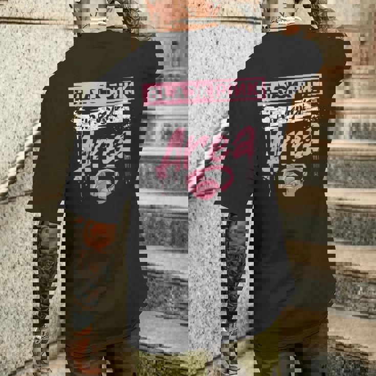 K-Pop 韓国ポップファッション ブラック ピンク 韓国 K-Pop好き向け メンズTシャツ バックプリント 彼への贈り物