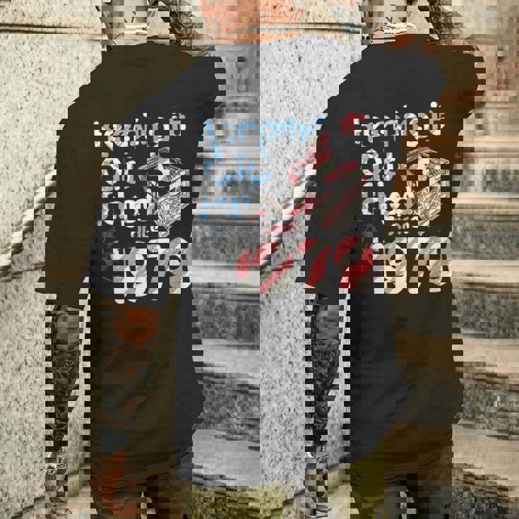 Keep It Oldchoolince 1979 Year Crate Ofinyl Records メンズTシャツ バックプリント 彼への贈り物