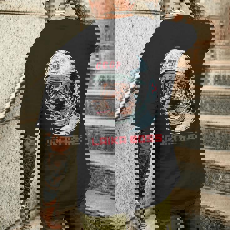 Laika Boss ヴィンテージ Cccp ソビエトロシアソ連宇宙犬 メンズTシャツ バックプリント 彼への贈り物