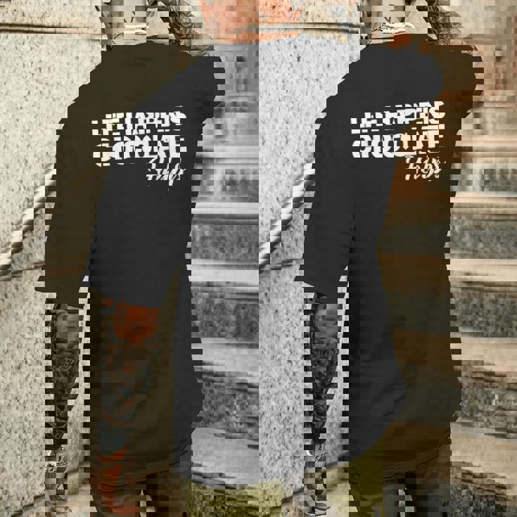 Life Happens チョコレートヘルプ メンズTシャツ バックプリント 彼への贈り物