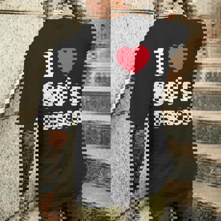 I Love 80S ディスコミュージック レトロディスコ メンズTシャツ バックプリント 彼への贈り物