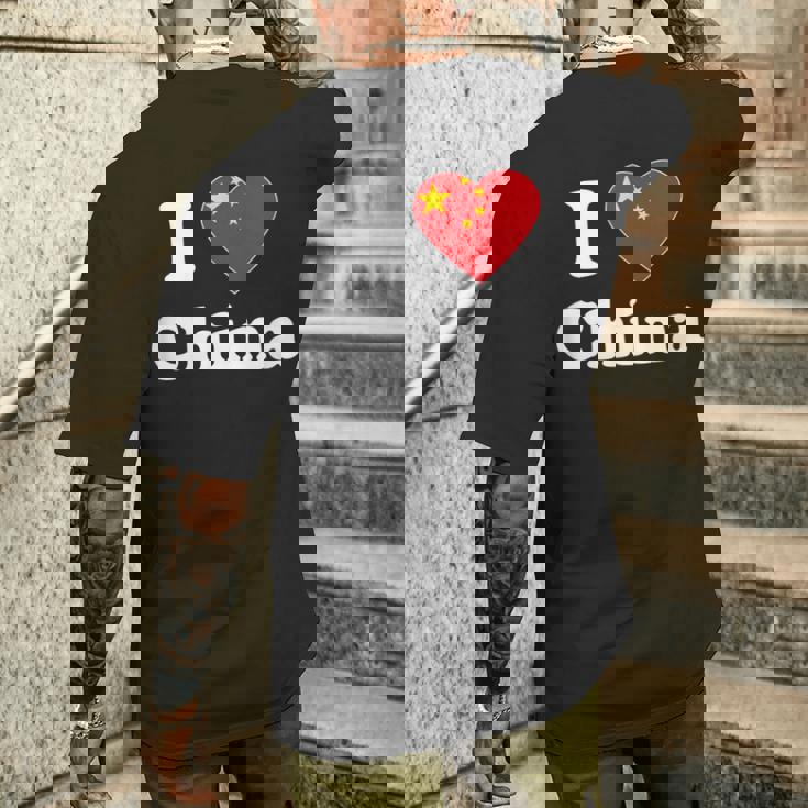 I Love China I Heart China Chinese メンズTシャツ バックプリント 彼への贈り物