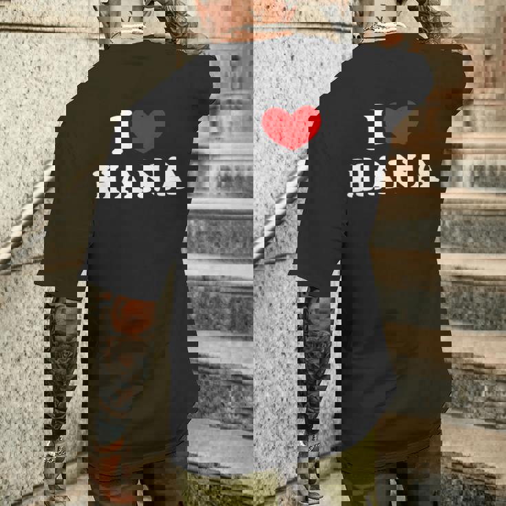 I Love Hana 私は愛する Hana メンズTシャツ バックプリント 彼への贈り物