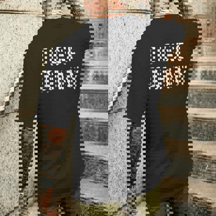 I Love Johnny Love John メンズTシャツ バックプリント 彼への贈り物