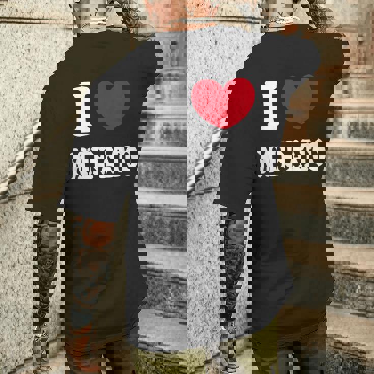 I Love Minato ミナトが大好きです メンズTシャツ バックプリント 彼への贈り物