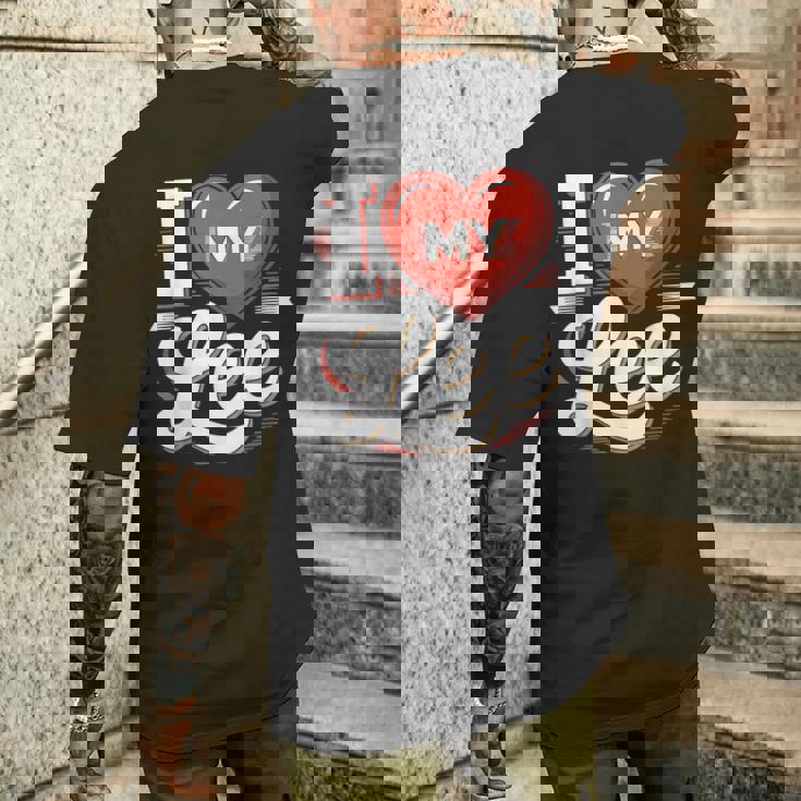 I Love My Lee 名前 Lee メンズTシャツ バックプリント 彼への贈り物