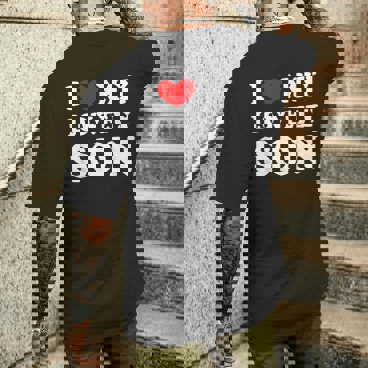 I Love My Lovelyon 愛しい息子を愛しています メンズTシャツ バックプリント 彼への贈り物