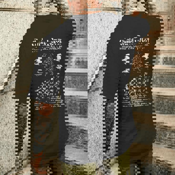 Nerdyintage ダーウィン進化生物学科学教師 メンズTシャツ バックプリント 彼への贈り物