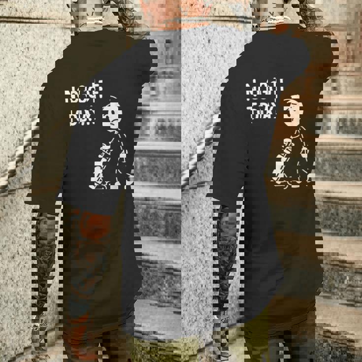 No Golf Todayadtick Man ユーモア ゴルフカートを押す メンズTシャツ バックプリント 彼への贈り物