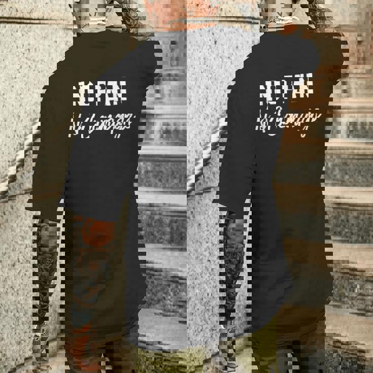 No Pain No Champagne メンズTシャツ バックプリント 彼への贈り物