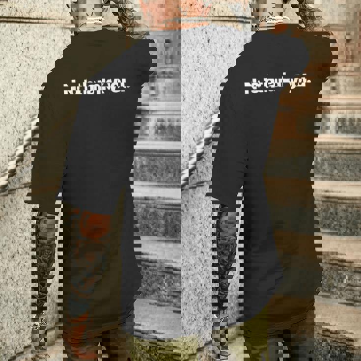 No Thank You メンズTシャツ バックプリント 彼への贈り物