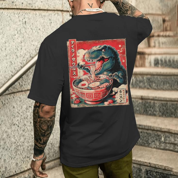 Nouilles Japonaisesintage T-Rex Dinosaure Ramen T-shirt imprimé au dos Cadeaux pour lui