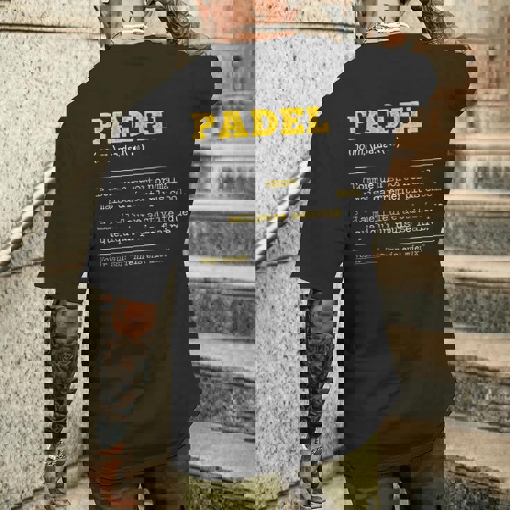 Padel Définition Cadeau Padel Homme Humour Joueur T-shirt imprimé au dos Cadeaux pour lui