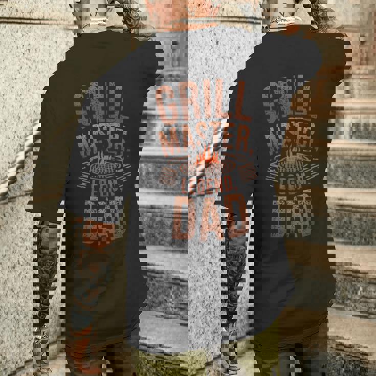 Papà Maestro Griglia Leggenda Umorismo Barbecue T-shirt da uomo con stampa posteriore Regalos para él