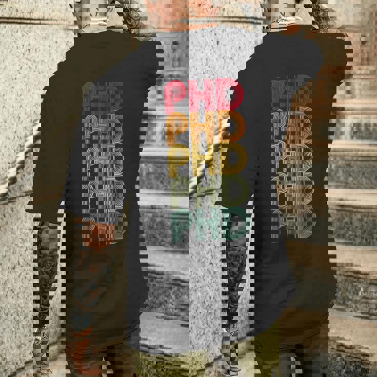 Phdレトロドクターphdスクールファニー。 メンズTシャツ バックプリント 彼への贈り物