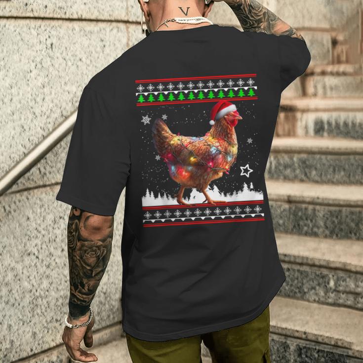 Pull Moche De Noël Amusant Père Noël Poulet T-shirt imprimé au dos Cadeaux pour lui
