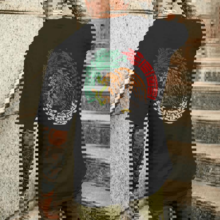 Quetzalcoatl ウロボロス アステカ 羽つき 蛇 メキシコ国旗 メンズTシャツ バックプリント 彼への贈り物