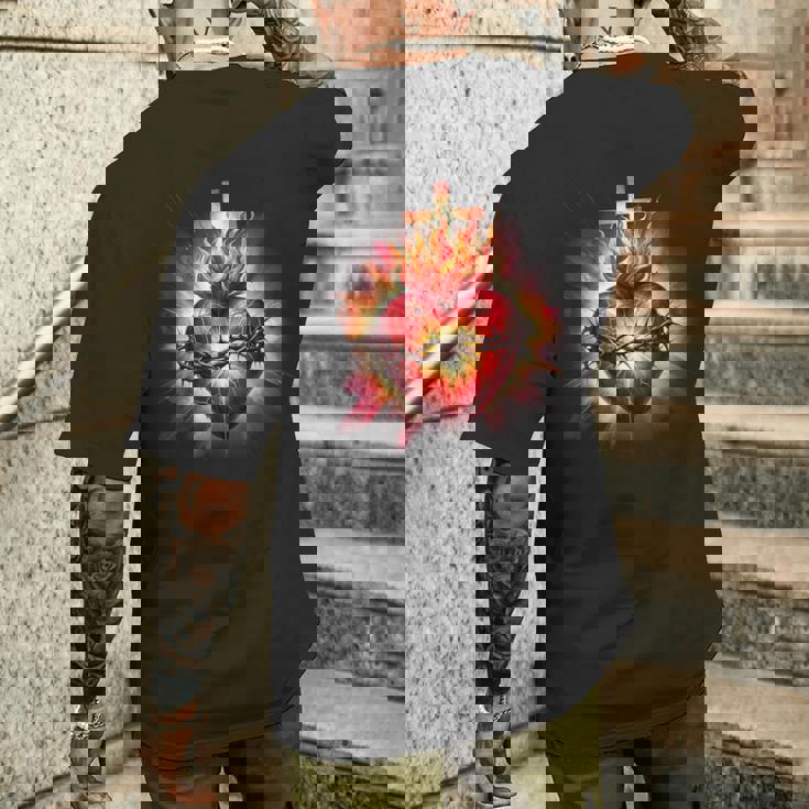 Sacré-Cœur De Jésus Dévotion Catholique Foi T-shirt imprimé au dos Cadeaux pour lui