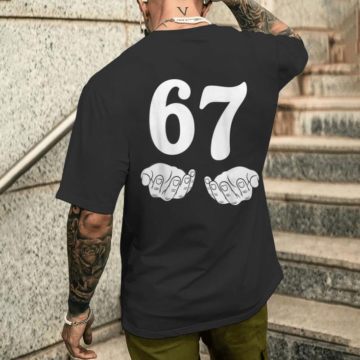 Six Seven 6 7 67 Gen Alpha Slang 6-7 Meme School Men's T-shirt Back ...