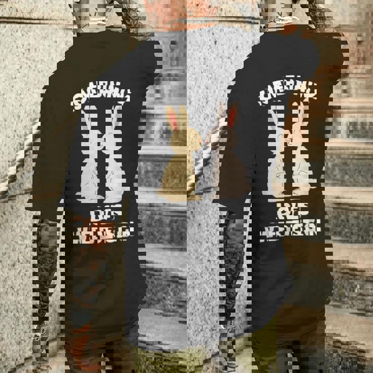 Somebunny Loves Web Cute Easter Bunny Web Er Men's Back Print T-Shirt Gifts for Him Somebunny Loves Web Cute Easter Bunny Web Er Men's Back Print T-Shirt Gifts for Him