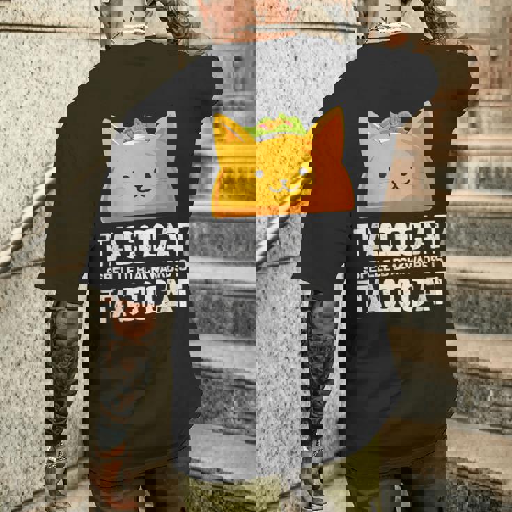 Tacocatpelled Backwards Is Tacocat ファニータコスキャットギフト メンズTシャツ バックプリント 彼への贈り物