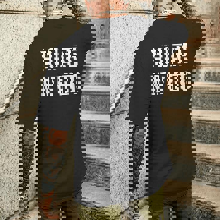 Tuei Il Mio Eroe T-shirt da uomo con stampa posteriore Regalos para él