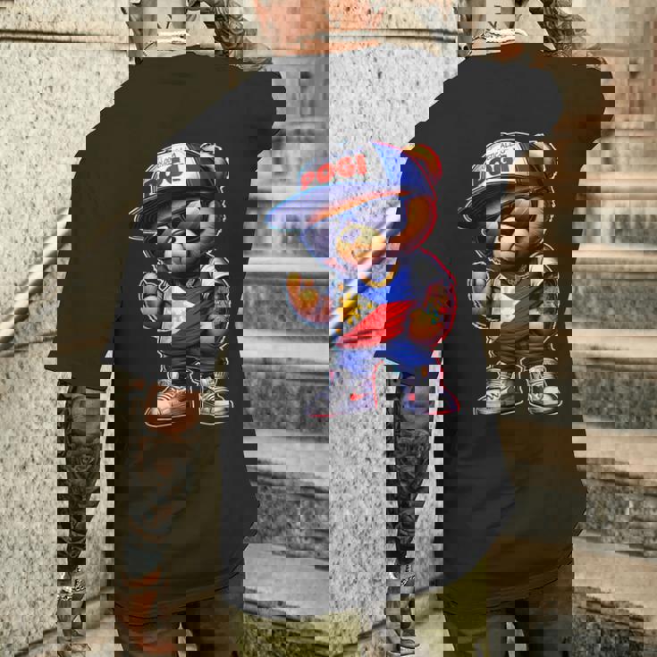 Unapologetically Pogi フィリピン国旗テディベア メンズTシャツ バックプリント 彼への贈り物