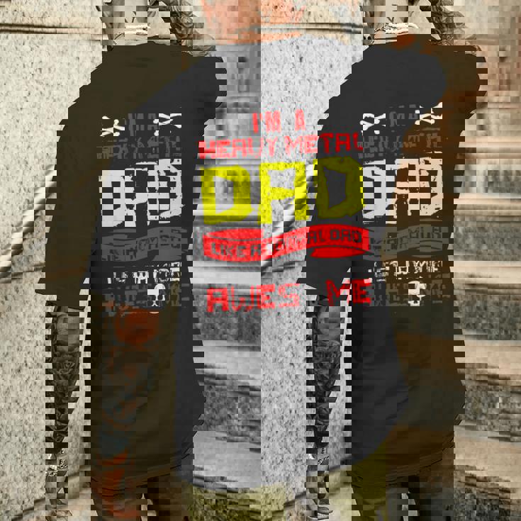 Uomo Heavy Metal Papà Amanti Della Musica Rock Regali Per La Festa Del Papà T-shirt da uomo con stampa posteriore Regalos para él