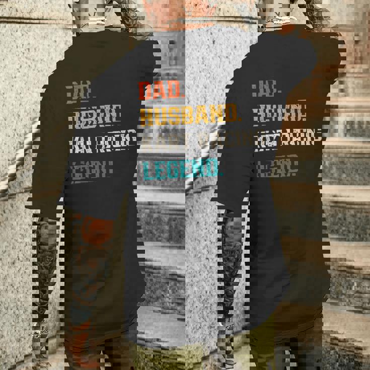 Uomo Papà Marito Kart Racing Leggenda Kart Racer T-shirt da uomo con stampa posteriore Regalos para él