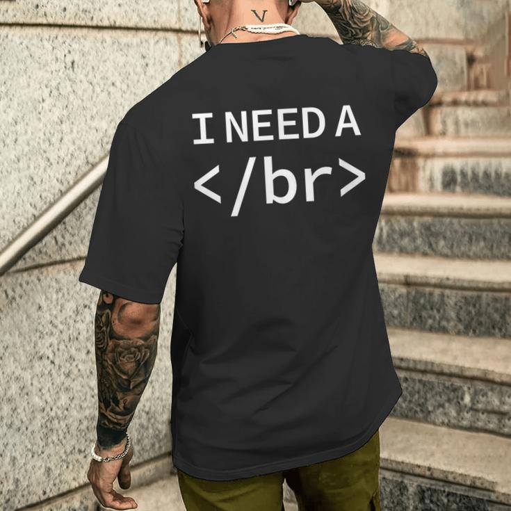 Web And CSS Programmer Developer Coding Code Men's Back Print T-Shirt ...