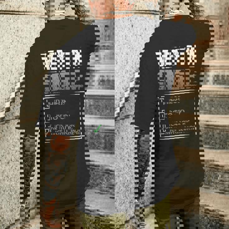 Why I Amingle メンズTシャツ バックプリント 彼への贈り物