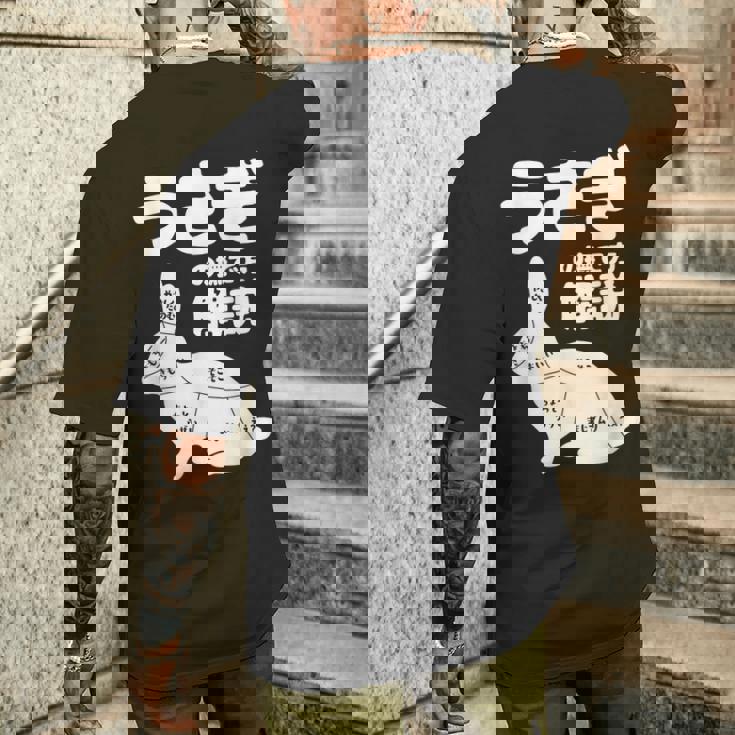 うさぎの撫で方解説 ウサギ好き うさぎ好き うさぎの飼い主 ウサギ飼い おもしろ うさぎ 兎 メンズTシャツ バックプリント 彼への贈り物