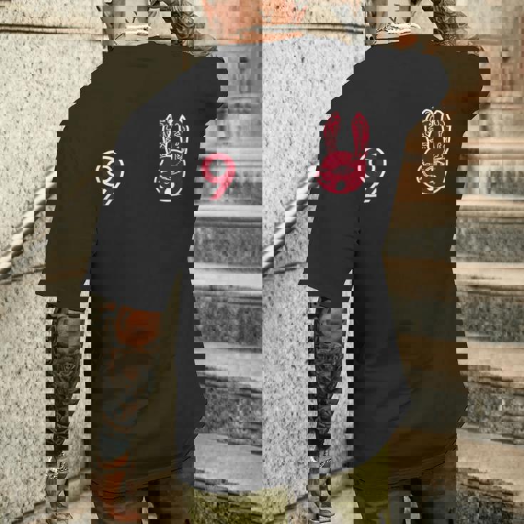 うさぎ星人 ユウサミイ背番号９ メンズTシャツ バックプリント 彼への贈り物