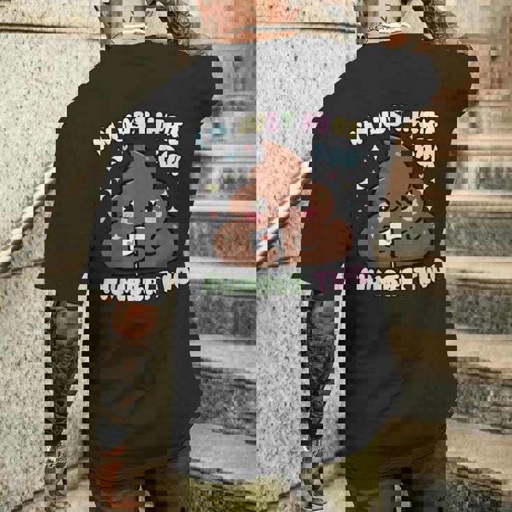 おもしろうんち二日目のためだけにここにいるよ メンズTシャツ バックプリント 彼への贈り物