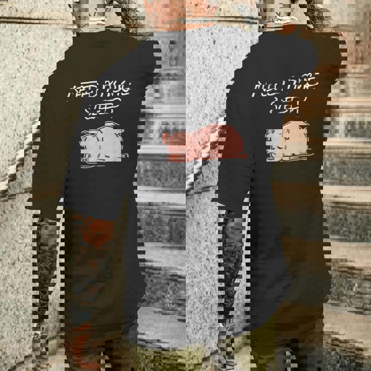 おやすみになる豚のパジャマデザイン メンズTシャツ バックプリント 彼への贈り物