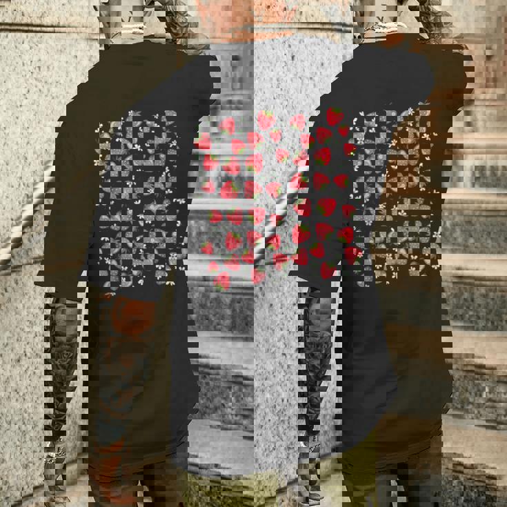 かわいいいちご原宿 美的いちご柄 メンズTシャツ バックプリント 彼への贈り物