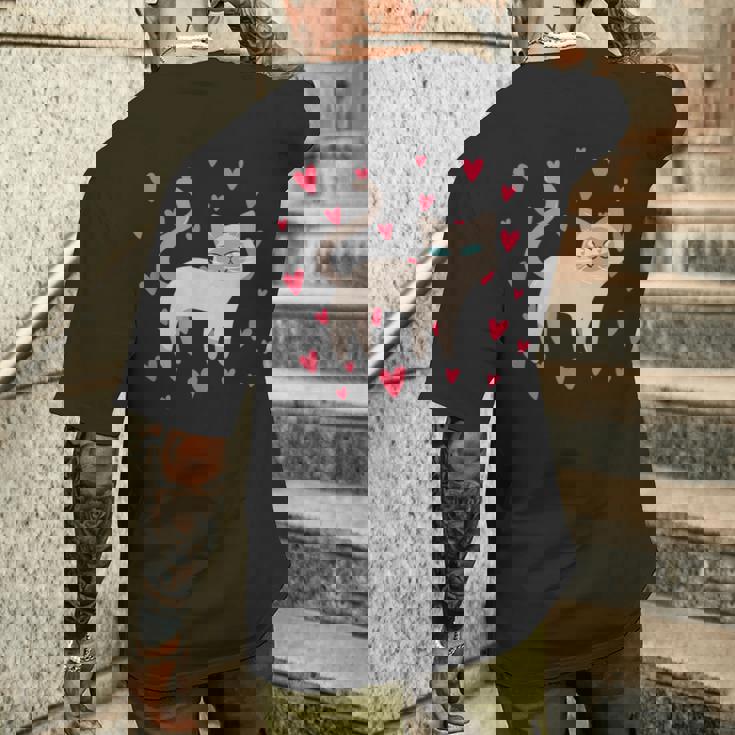 かわいいシャム猫プリント メンズTシャツ バックプリント 彼への贈り物