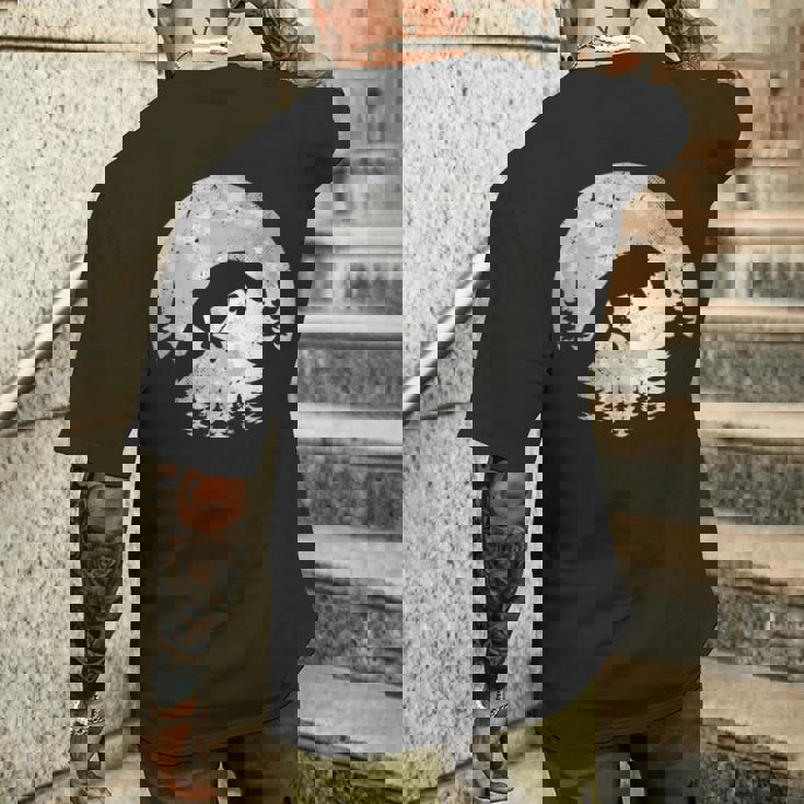 きつね 北海道 ムーンフォックスジャンプ 動物の自然を探している メンズTシャツ バックプリント 彼への贈り物