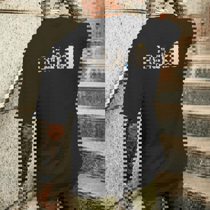 くりこ ギブミー睡眠 『Enoki』 きのこ シュール 男女兼用 グッズ メンズTシャツ バックプリント 彼への贈り物