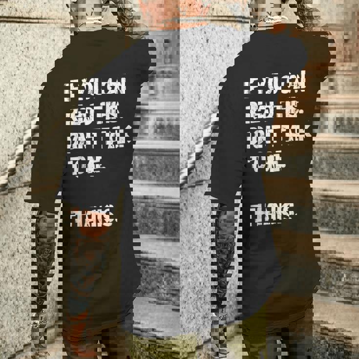 これを読めたら私に話しかけないでください-面白い人が嫌い メンズTシャツ バックプリント 彼への贈り物