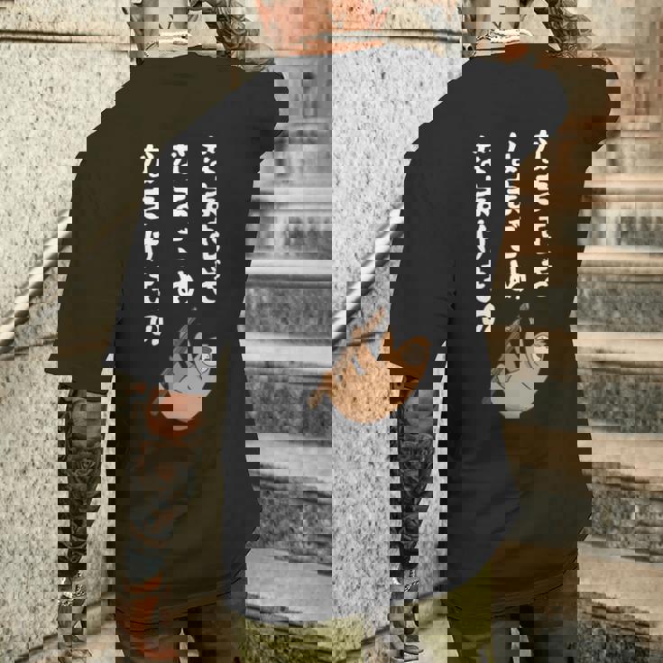 なまむぎなまごめなまけもの 早口言葉 ナマケモノ 面白い 可愛い なまけもの 動物好き 長袖tシャツ メンズTシャツ バックプリント 彼への贈り物