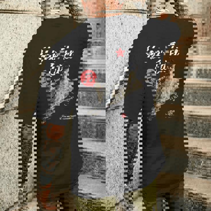 へそてんねこ、うずら 猫 へそ天 鶉 かわいい Cater2 メンズTシャツ バックプリント 彼への贈り物