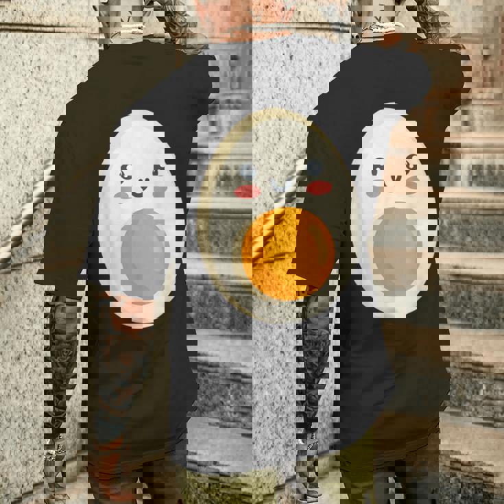 ゆで卵 朝食用卵 メンズTシャツ バックプリント 彼への贈り物