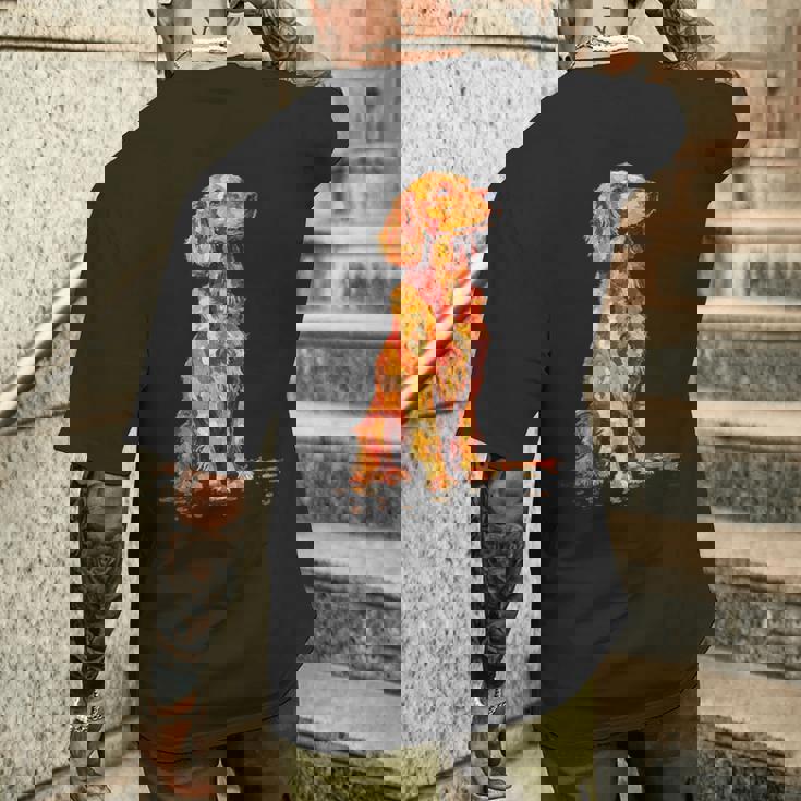 アイリッシュセッター 犬 グラフィック ペットアート アイリッシュセッター メンズTシャツ バックプリント 彼への贈り物