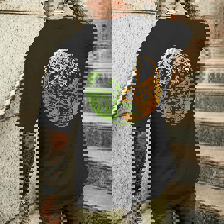 アイルランドデザイン ケルト犬＆旗トリコロールアイルランド メンズTシャツ バックプリント 彼への贈り物